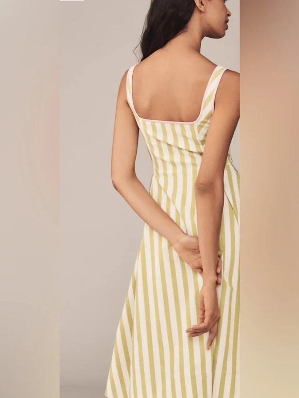 Anthropologie Maeve Sleeveless Notched Square-Neck Midi Dress Size XS - Picture 2 of 7